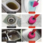 Drain Plunger Air-Powered 120 PSI Interchangeable Heads Stainless Steel