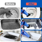 Drain Plunger Gun Compressed-Air 4 Interchangeable Cups Splash Guard