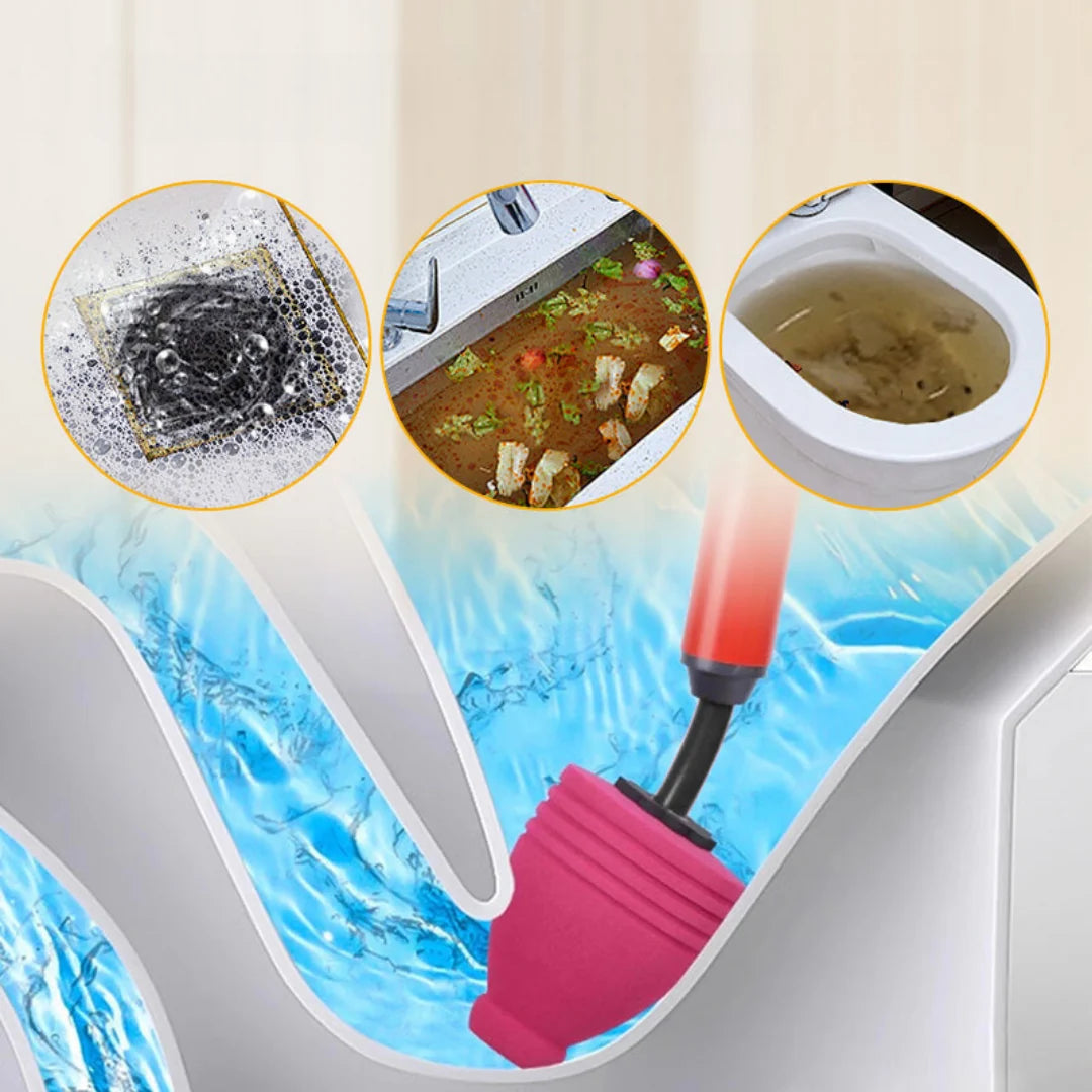Drain Plunger Pneumatic 120 Psi Ergonomic Handle