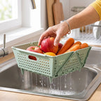 Draining Basket Collapsible Space-Saving Drainage Holes