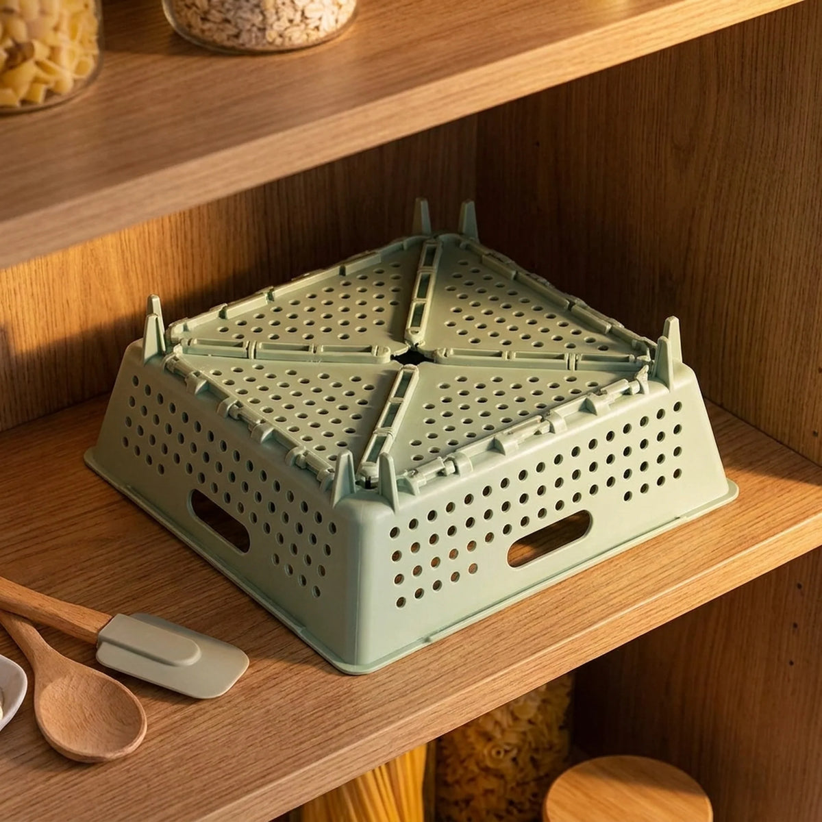 Draining Basket Collapsible Space-Saving Drainage Holes