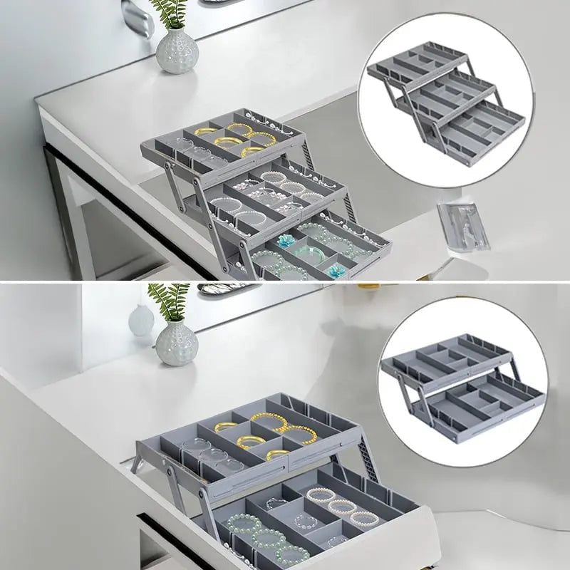 Drawer Organizer 3-Tier Expandable 12 Removable Dividers