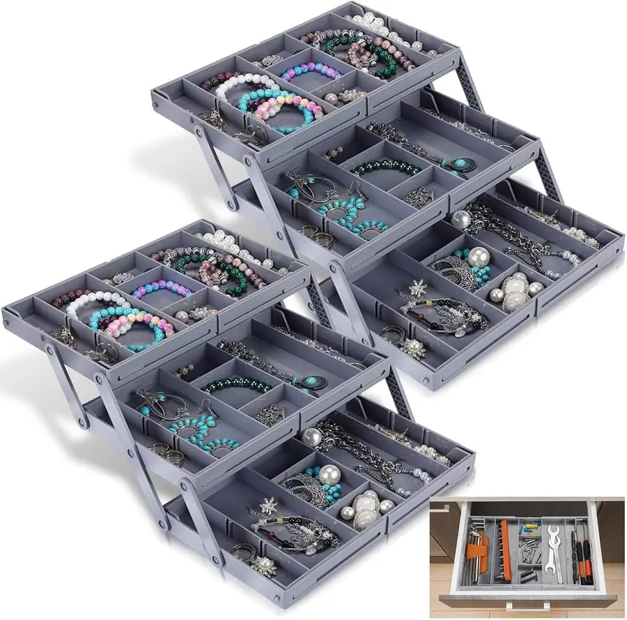 Drawer Organizer 3-Tier Expandable 12 Removable Dividers