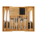 Drawer Organizer Expandable Bamboo & Divided Compartments