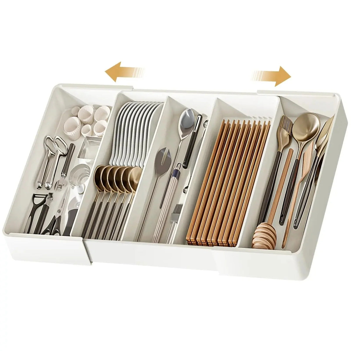 Drawer Organizer Extendable Sides Adjustable Width