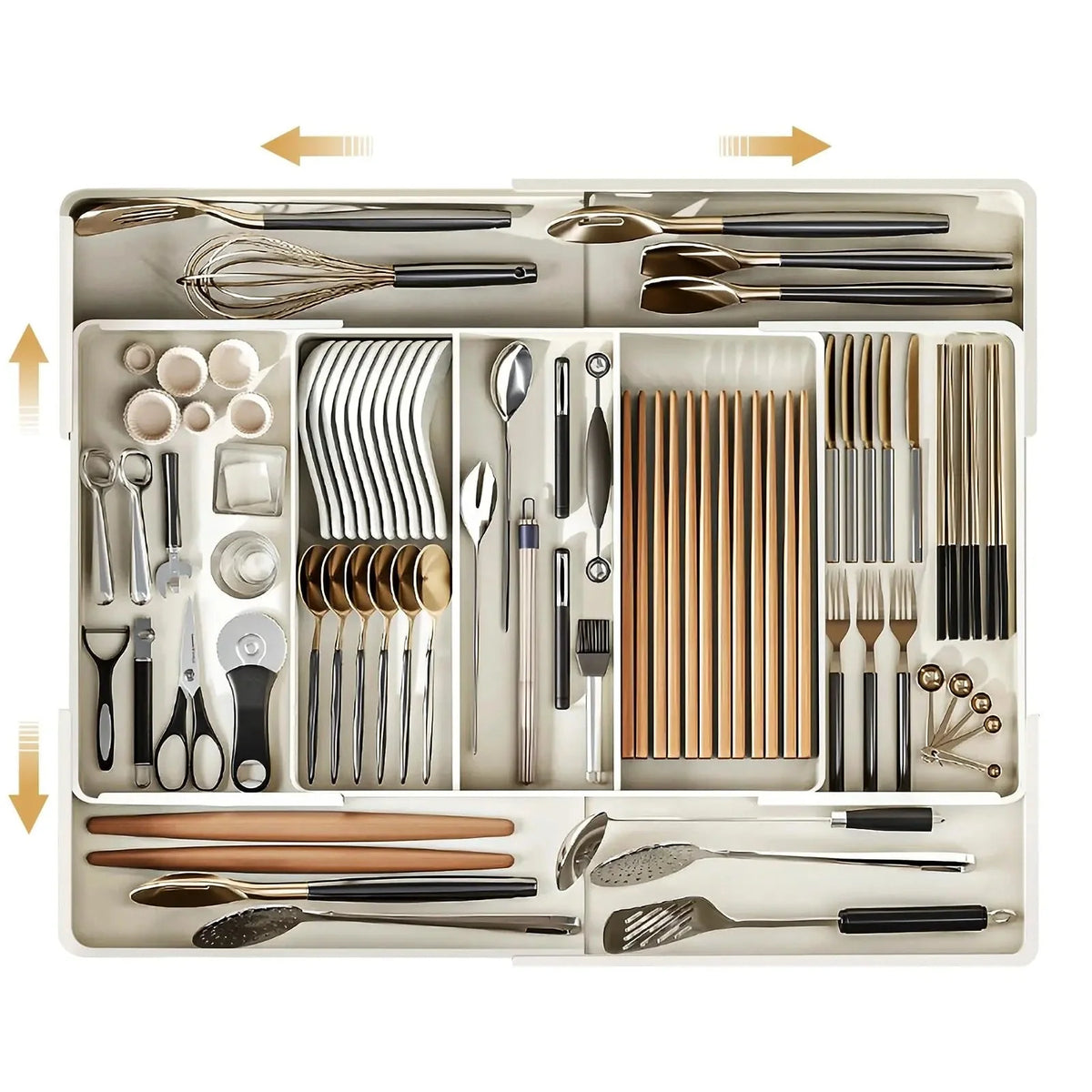 Drawer Organizer Extendable Sides Adjustable Width