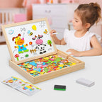 Drawing Board Double-Sided Whiteboard & Chalkboard Wooden Frame