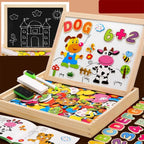 Drawing Board Double-Sided Whiteboard & Chalkboard Wooden Frame