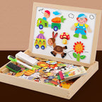 Drawing Board Double-Sided Whiteboard & Chalkboard Wooden Frame