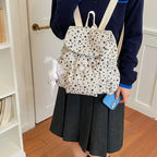 Drawstring Backpack Star Pattern Multiple Pockets & Adjustable Straps