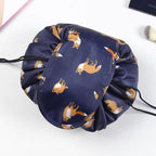 Drawstring Cosmetic Bag Opens Flat 18.9 Inches Waterproof