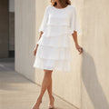 Dress Chiffon Layered Ruffles Flutter Sleeves