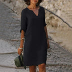 Dress Loose Fit Breathable Cotton Polyester Blend