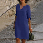 Dress Loose Fit Breathable Cotton Polyester Blend
