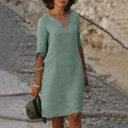 Dress Loose Fit Breathable Cotton Polyester Blend