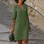 Dress Loose Fit Breathable Cotton Polyester Blend