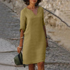Dress Loose Fit Breathable Cotton Polyester Blend