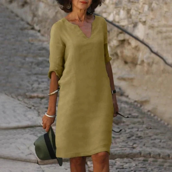 Dress Loose Fit Breathable Cotton Polyester Blend