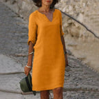 Dress Loose Fit Breathable Cotton Polyester Blend