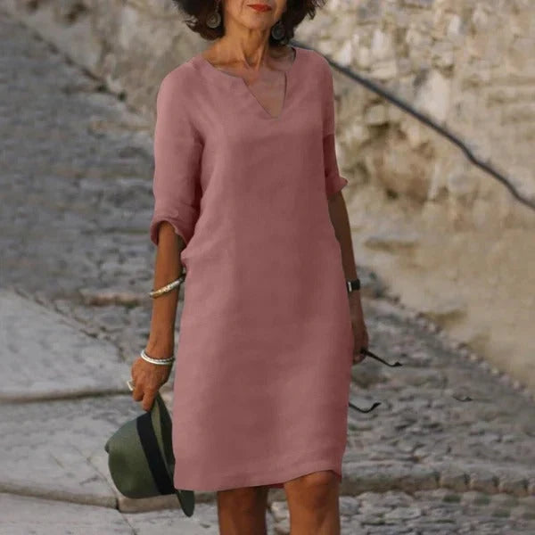 Dress Loose Fit Breathable Cotton Polyester Blend