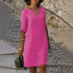 Dress Loose Fit Breathable Cotton Polyester Blend