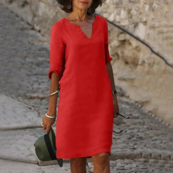 Dress Loose Fit Breathable Cotton Polyester Blend