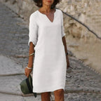 Dress Loose Fit Breathable Cotton Polyester Blend