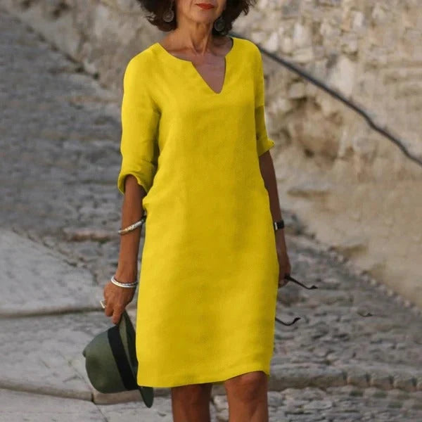 Dress Loose Fit Breathable Cotton Polyester Blend
