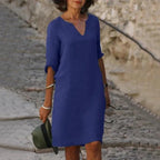 Dress Loose Fit Breathable Cotton Polyester Blend