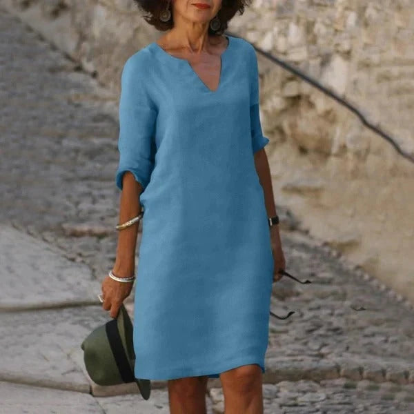 Dress Loose Fit Breathable Cotton Polyester Blend