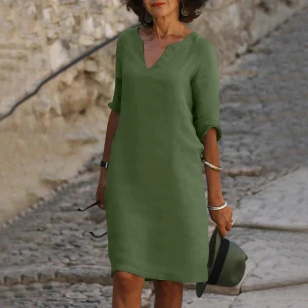 Dress Loose Fit Breathable Cotton Polyester Blend