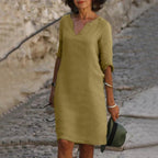 Dress Loose Fit Breathable Cotton Polyester Blend