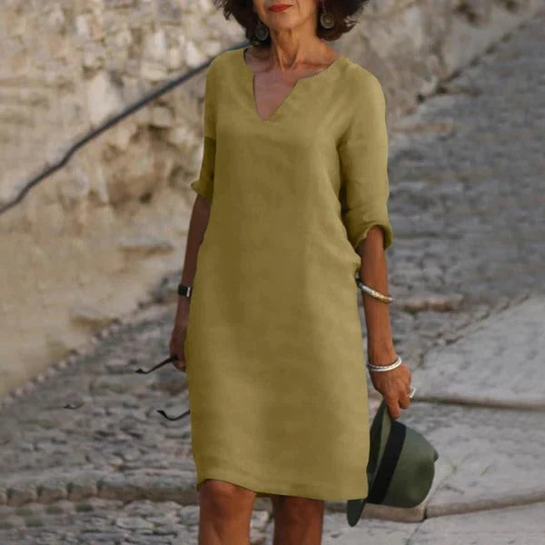 Dress Loose Fit Breathable Cotton Polyester Blend