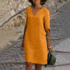 Dress Loose Fit Breathable Cotton Polyester Blend
