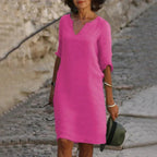 Dress Loose Fit Breathable Cotton Polyester Blend
