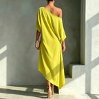 Dress One-Shoulder Flowing High-Low Hem