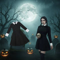 Dress Plus Size Long Sleeve Pointed White Collar
