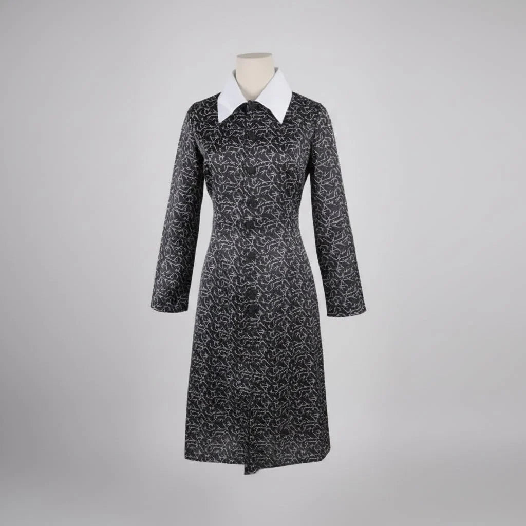 Dress Plus Size Long Sleeve Pointed White Collar