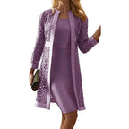 Dress Set Knee-Length Sheath & Lace Jacket