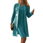 Dress Set Knee-Length Sheath & Lace Jacket