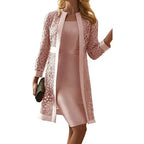 Dress Set Knee-Length Sheath & Lace Jacket