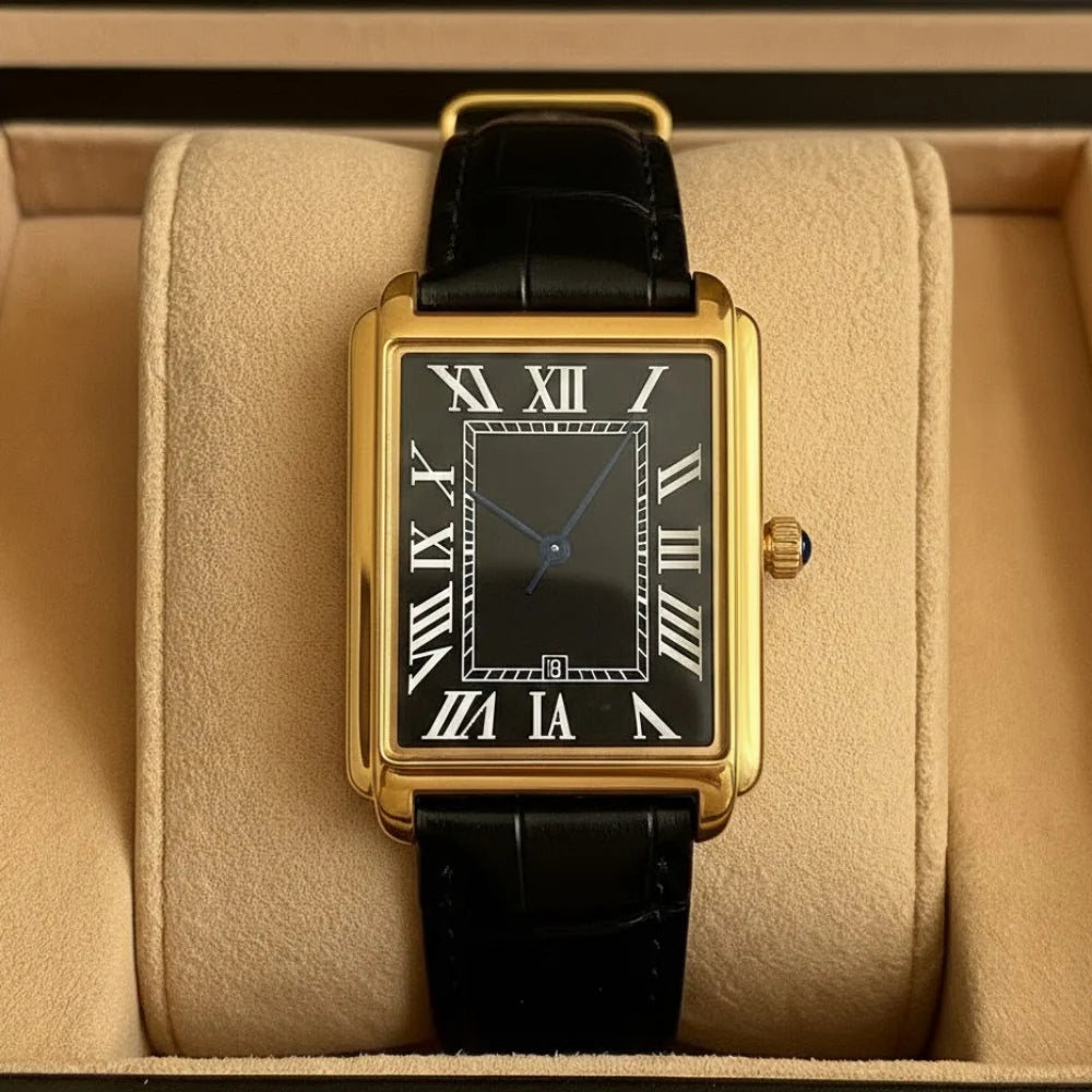 Dress Watch Square Stainless Steel Roman Numerals