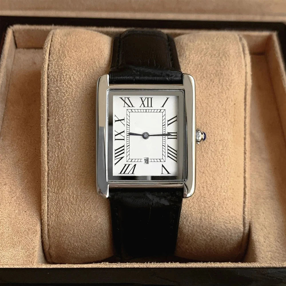 Dress Watch Square Stainless Steel Roman Numerals