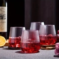 Drinking Glass Set Unbreakable Rippled PET Set of 4