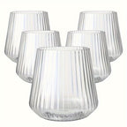 Drinking Glass Set Unbreakable Rippled PET Set of 4