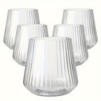 Drinking Glass Set Unbreakable Rippled PET Set of 4