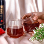 Drinking Glass Set Unbreakable Rippled PET Set of 4