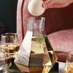 Drinkware Set Diamond-Cut Glass Carafe & Four Glasses