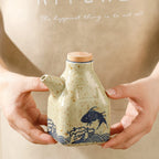 Drip-Free Hand-Painted Ceramic Oil & Sauce Dispenser