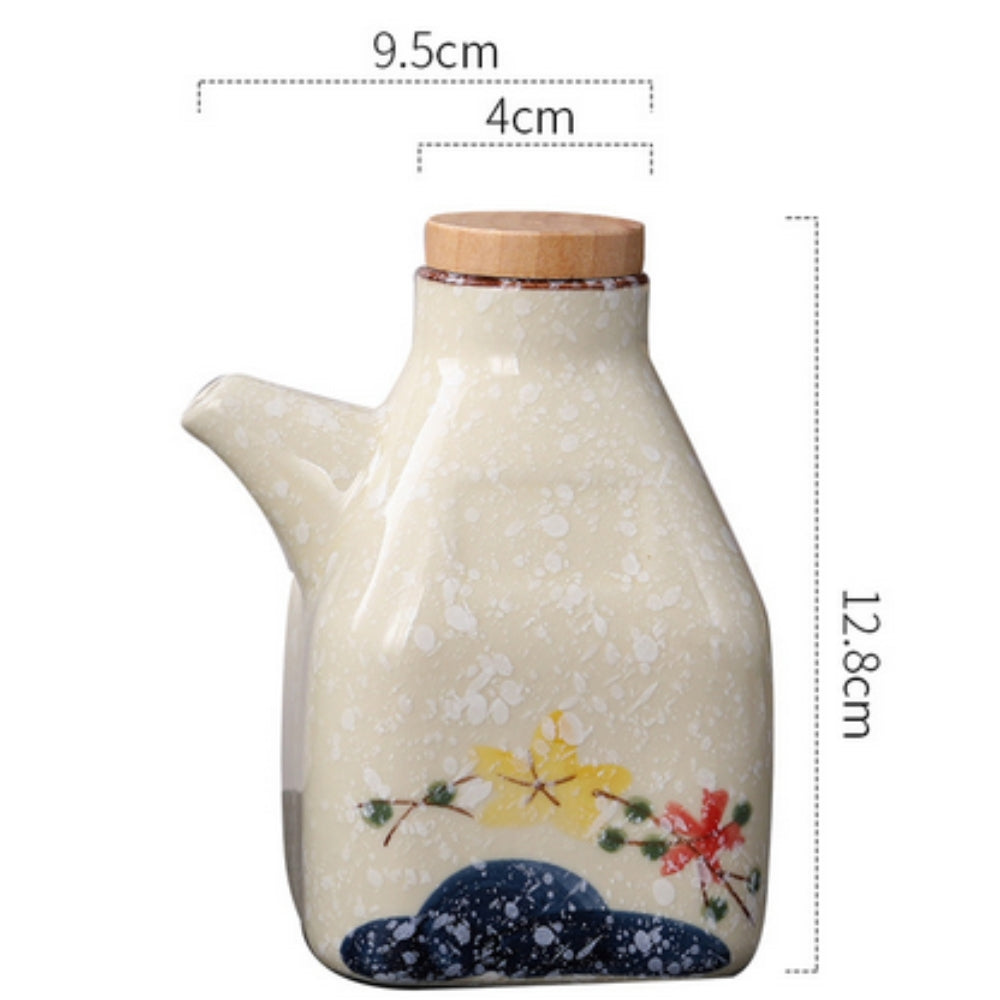 Drip-Free Hand-Painted Ceramic Oil & Sauce Dispenser